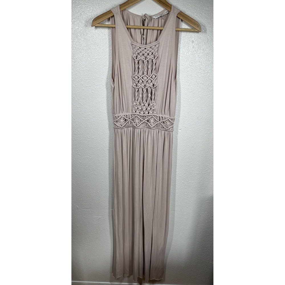 Trina Turk Dress Womens‎ 6 Blush Pink Sleeveless Macrame Crochet Boho Keyhole